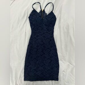 Blue Sparkle Lace Dress